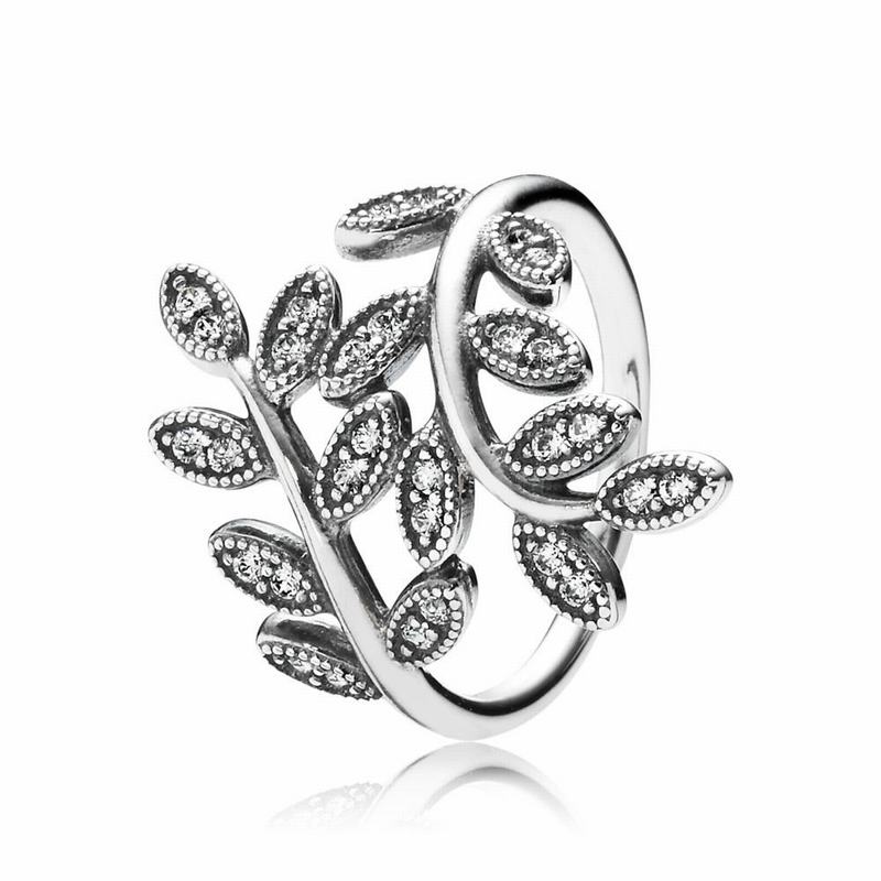 Pandora Australia Sparkling Leaves Stackable Ring - Sterling Silver | NRGHKM265